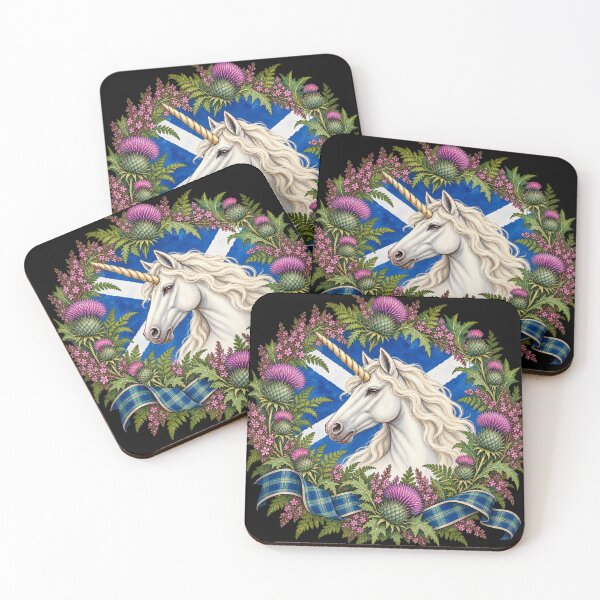 Item preview, Scottish Unicorn Flag Saltire Heritage Thistle Sticker designed and sold by ArcanePrintsxo.