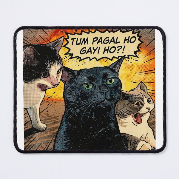 Item preview, Tum Pagal Ho Gayi Ho Funny Dramatic Cat Meme - Retro Pop Art designed and sold by aysenism.