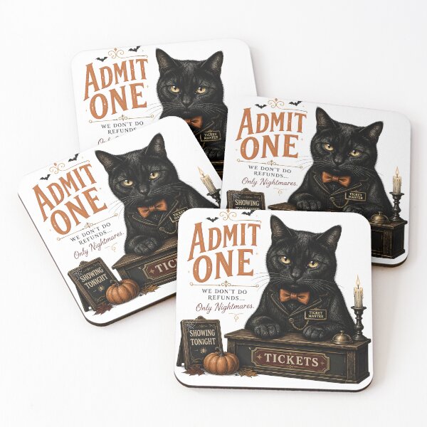 Item preview, Midnight Ticket Cat Gothic Folk Illustration Halloween designed and sold by RoyesButler.