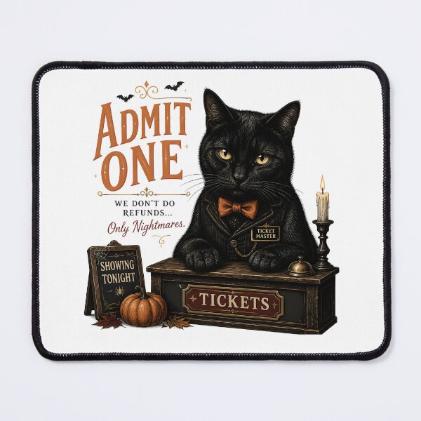 Item preview, Midnight Ticket Cat Gothic Folk Illustration Halloween designed and sold by RoyesButler.