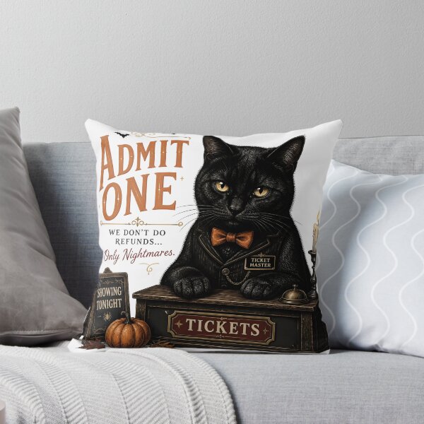 Item preview, Midnight Ticket Cat Gothic Folk Illustration Halloween designed and sold by RoyesButler.