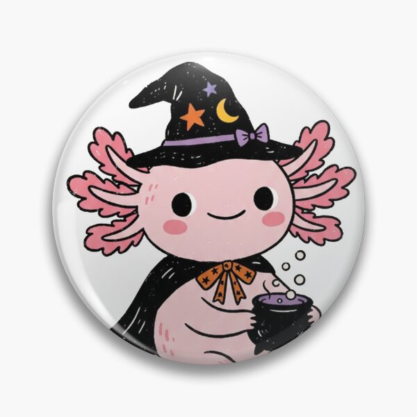 Item preview, Cute Witchy Axolotl Halloween Broom Cauldron designed and sold by SayMaria.