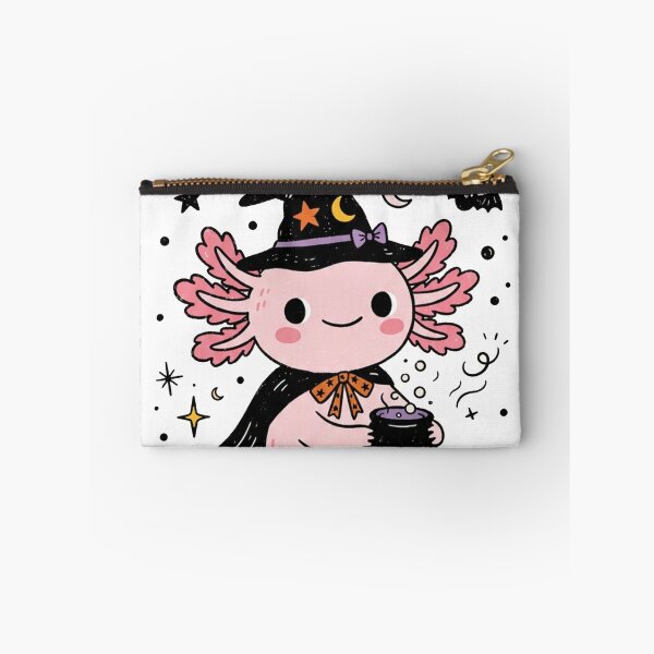 Item preview, Cute Witchy Axolotl Halloween Broom Cauldron designed and sold by SayMaria.