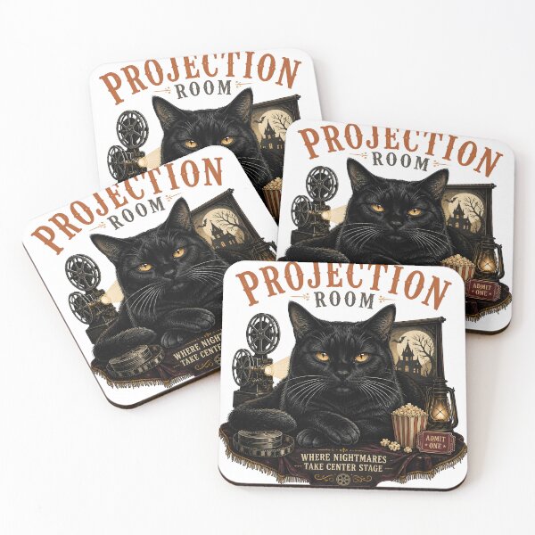 Item preview, Projection Room Cat Retro Halloween Poster Halloween designed and sold by RoyesButler.