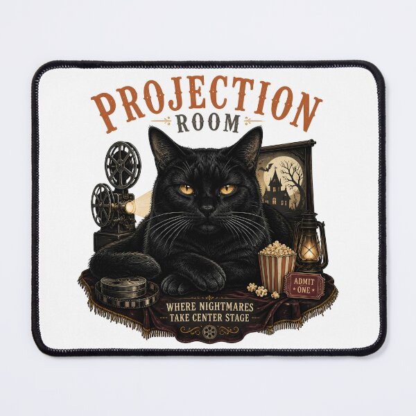Item preview, Projection Room Cat Retro Halloween Poster Halloween designed and sold by RoyesButler.