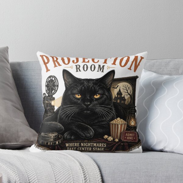 Item preview, Projection Room Cat Retro Halloween Poster Halloween designed and sold by RoyesButler.