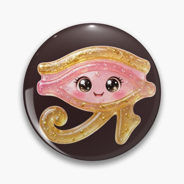 Item preview, Gimme Gummy Horus Eye - Jelly Protection Amulet - Pastel Gold & Pink - Kawaii Eyes designed and sold by HoMya.