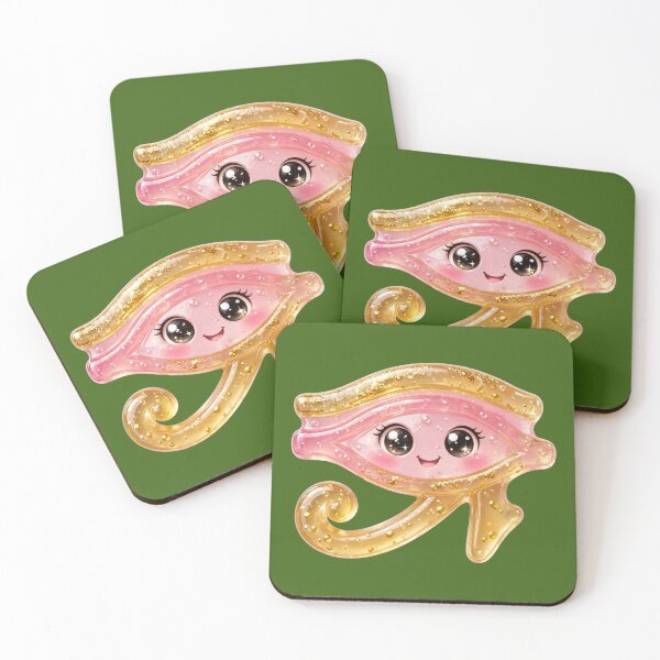 Item preview, Gimme Gummy Horus Eye - Jelly Protection Amulet - Pastel Gold & Pink - Kawaii Eyes designed and sold by HoMya.