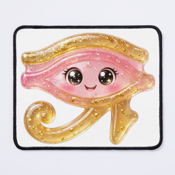 Item preview, Gimme Gummy Horus Eye - Jelly Protection Amulet - Pastel Gold & Pink - Kawaii Eyes designed and sold by HoMya.