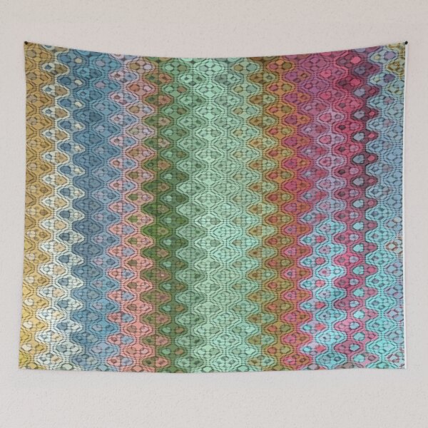 Item preview, PASTEL CROCHET STYLE MULTICOLOR STRIPES BY OZCUSHIONSTOO -THE WAITING COLLECTION designed and sold by ozcushionstoo.