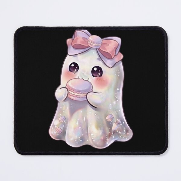 Item preview, Cute Kawaii Ghost Eating a French Macaron Design / Halloween / Cafe / Ghosts / Foodie / Sweet / T-shirts mugs stickers phone case hardcover journal poster designed and sold by TeenLake.