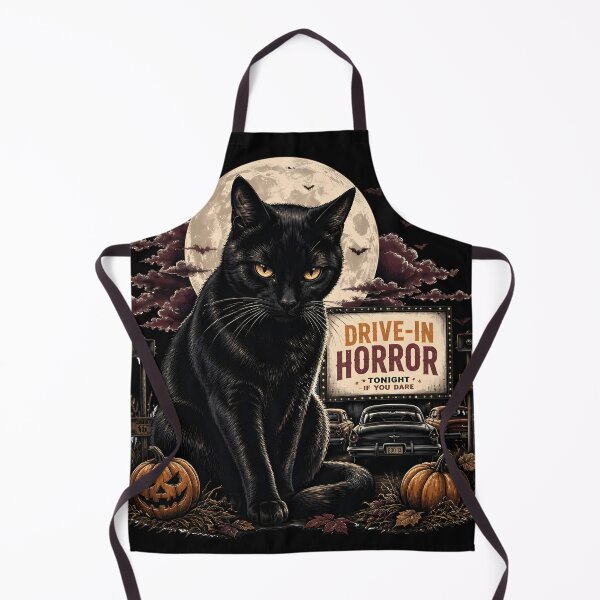Item preview, Drive-In Black Cat Retro Halloween Poster Halloween designed and sold by RoyesButler.