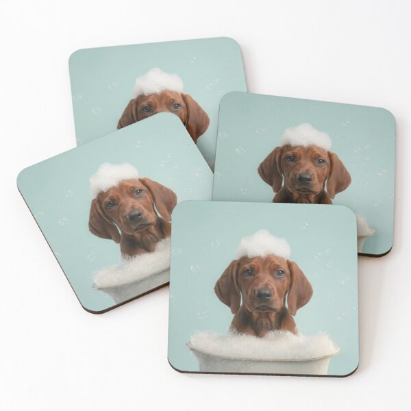 Item preview, Baby Redbone Coonhound Bubble Bath Nursery Bathroom Art designed and sold by LazyOwlStore.