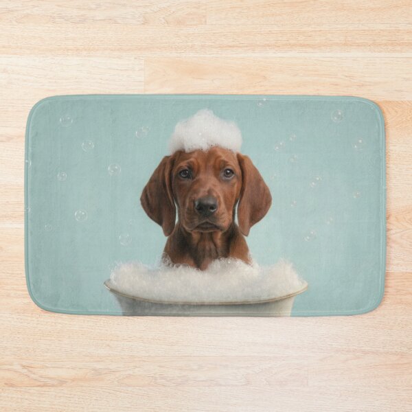 Item preview, Baby Redbone Coonhound Bubble Bath Nursery Bathroom Art designed and sold by LazyOwlStore.
