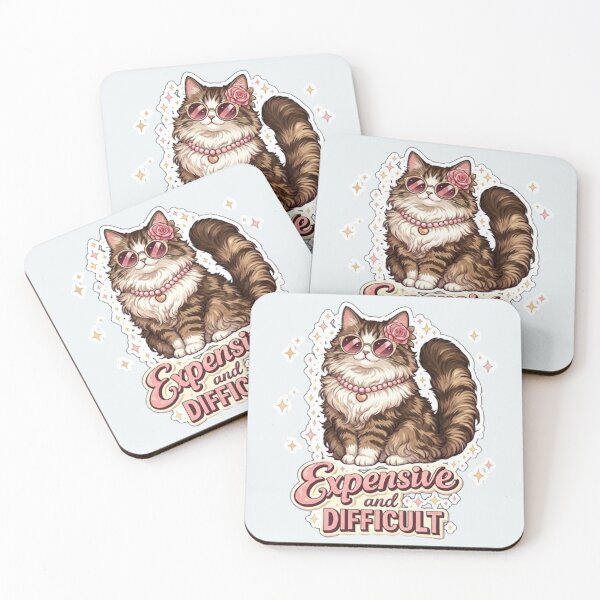 Item preview, Expensive and Difficult - Funny Fancy Cat Quote designed and sold by PetalsPaws.
