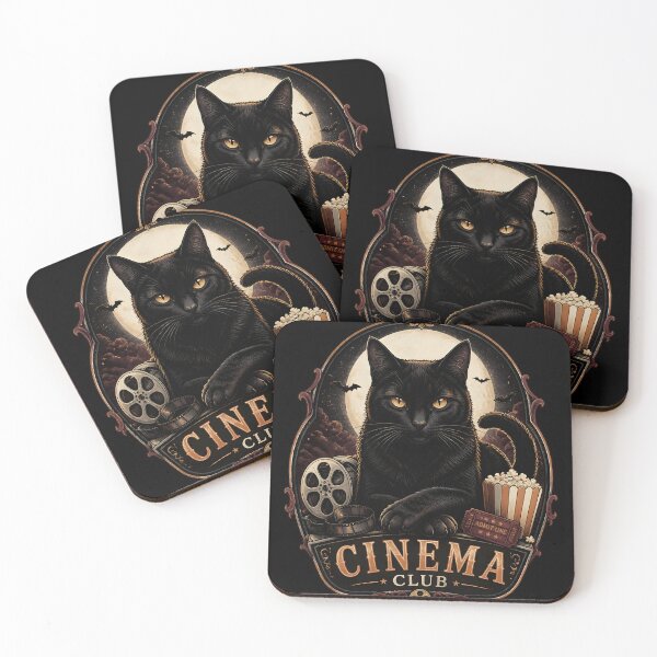 Item preview, Black Cat Cinema Club Retro Halloween Poster Halloween designed and sold by RoyesButler.
