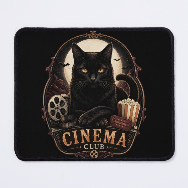 Item preview, Black Cat Cinema Club Retro Halloween Poster Halloween designed and sold by RoyesButler.