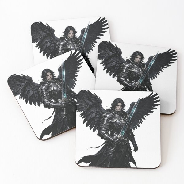 Item preview, Dark angel in steel armor with a luminous sword designed and sold by mixoubraw.