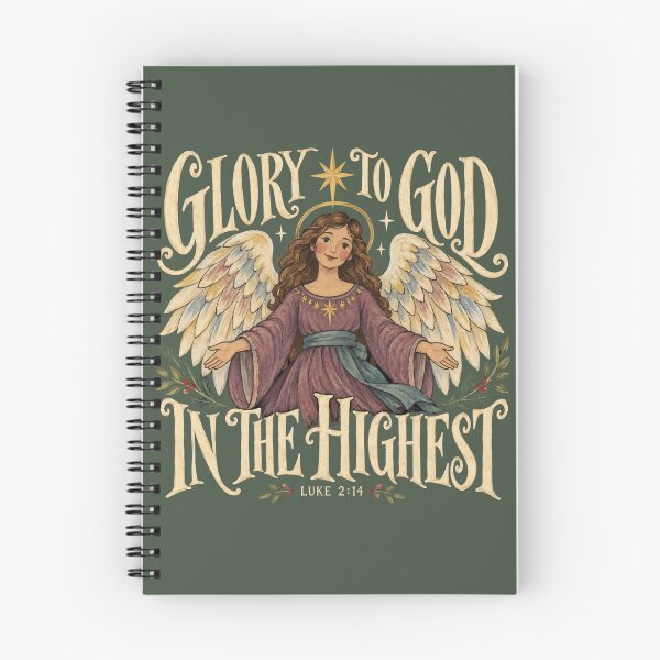 Item preview, Glory to God in the Highest Luke 2:14 Christian Christmas Angel Vintage Faith Art designed and sold by SezzyDesigns.