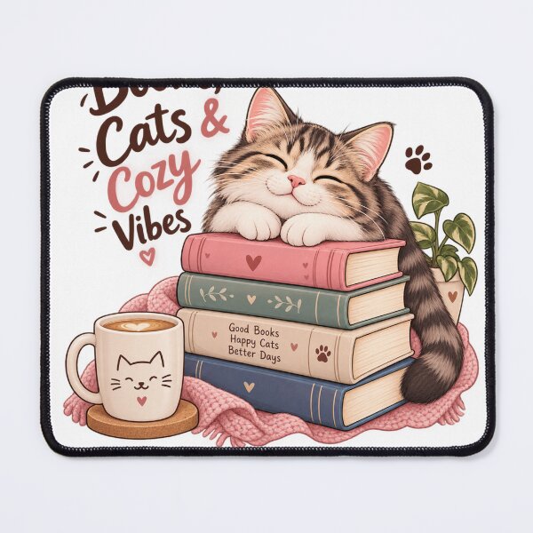 Item preview, Cozy Cat Coffee & Books – Powered by Coffee & Cattitude designed and sold by Mellow paws Designs.