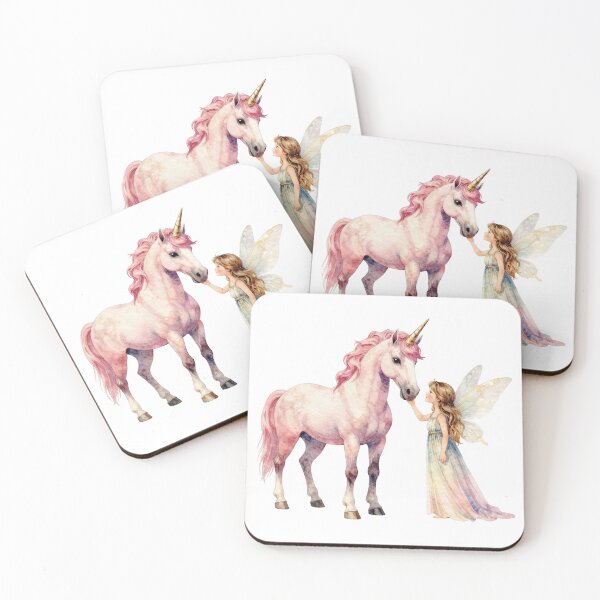 Item preview, Fairy and unicorn friend - magical watercolor fantasy art designed and sold by WildArtIT.
