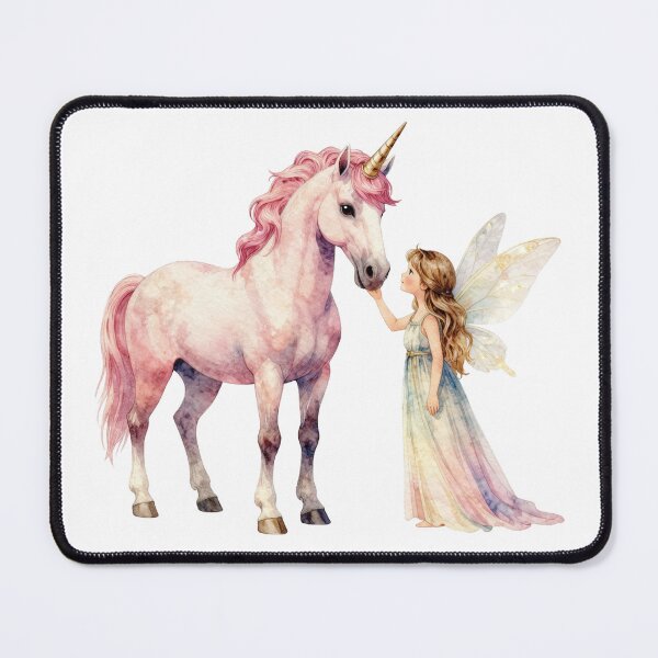 Item preview, Fairy and unicorn friend - magical watercolor fantasy art designed and sold by WildArtIT.