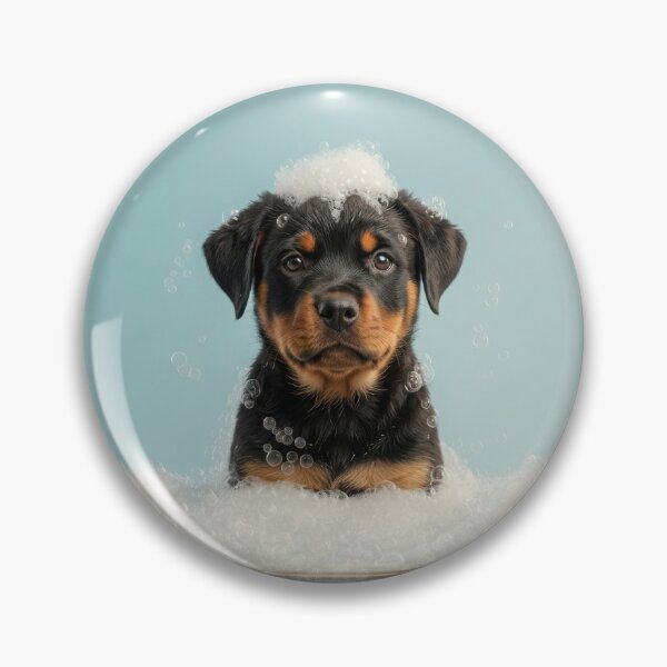 Item preview, Baby Rottweiler Bubble Bath Cute Nursery Bathroom Wall Art designed and sold by LazyOwlStore.