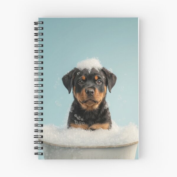 Item preview, Baby Rottweiler Bubble Bath Cute Nursery Bathroom Wall Art designed and sold by LazyOwlStore.