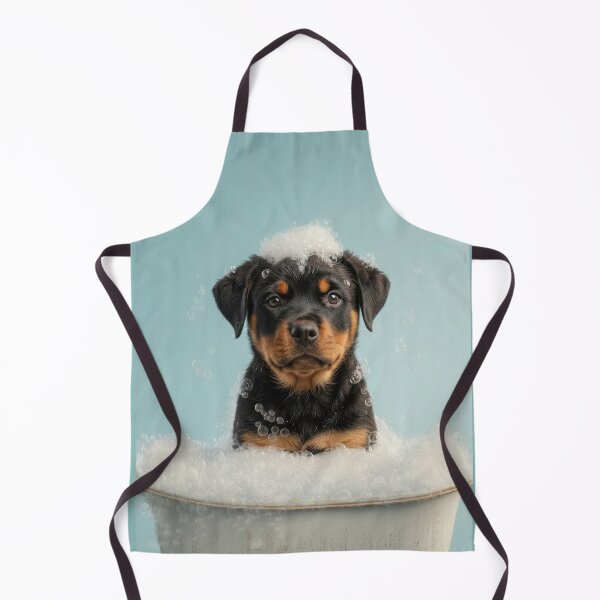 Item preview, Baby Rottweiler Bubble Bath Cute Nursery Bathroom Wall Art designed and sold by LazyOwlStore.