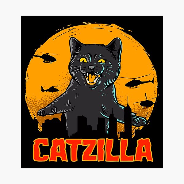 Item preview, Catzilla - Funny Cat Parody  designed and sold by DGMaxShop.
