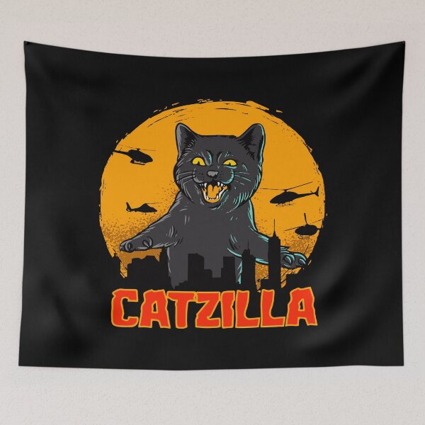 Item preview, Catzilla - Funny Cat Parody  designed and sold by DGMaxShop.