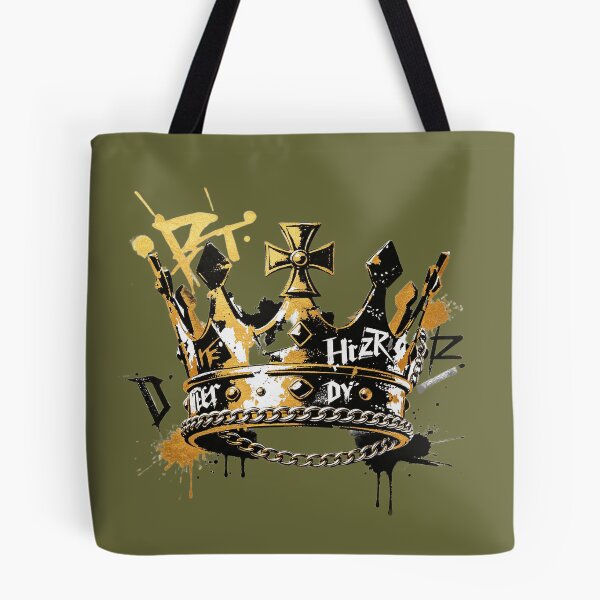 Item preview, Graffiti-style royal crown in gold and black with chains designed and sold by mixoubraw.