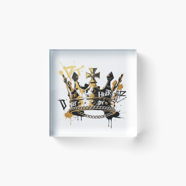 Item preview, Graffiti-style royal crown in gold and black with chains designed and sold by mixoubraw.