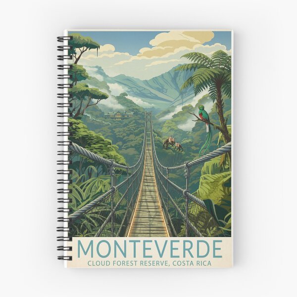 Item preview, Monteverde Costa Rica Cloud Forest Reserve Original Custom Vintage Poster Wall Art Design Pillow Gift designed and sold by Cool Robot Bro..