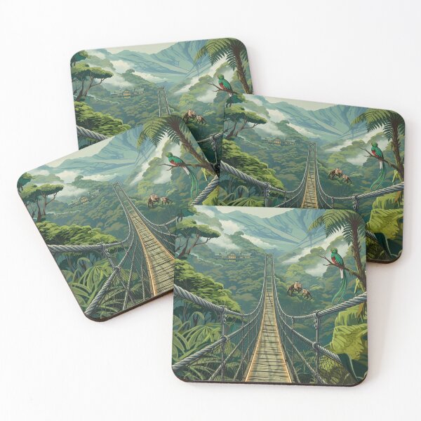 Item preview, Monteverde Costa Rica Cloud Forest Reserve Original Custom Vintage Poster Wall Art Design Pillow Gift designed and sold by Cool Robot Bro..