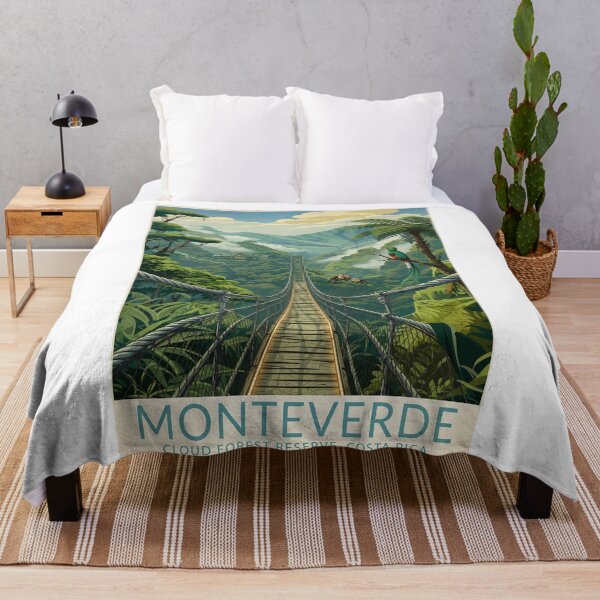 Item preview, Monteverde Costa Rica Cloud Forest Reserve Original Custom Vintage Poster Wall Art Design Pillow Gift designed and sold by Cool Robot Bro..