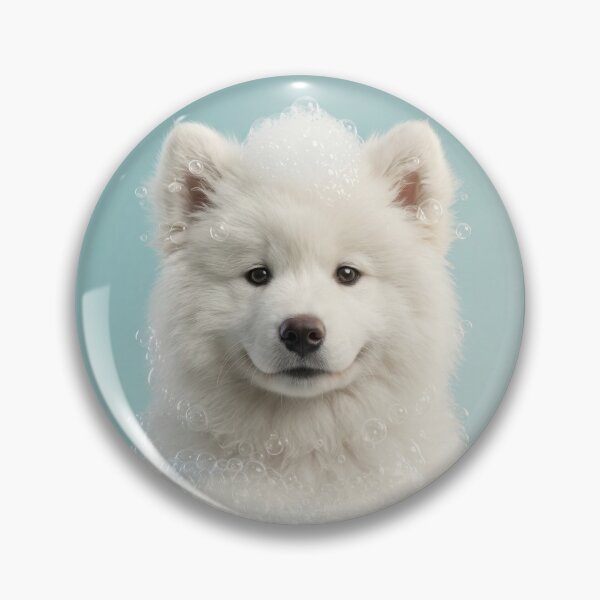 Item preview, Baby Samoyed Bubble Bath Cute Nursery Bathroom Wall Art designed and sold by LazyOwlStore.