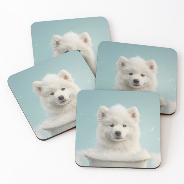 Item preview, Baby Samoyed Bubble Bath Cute Nursery Bathroom Wall Art designed and sold by LazyOwlStore.