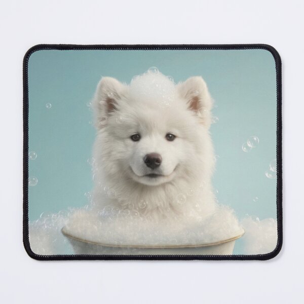 Item preview, Baby Samoyed Bubble Bath Cute Nursery Bathroom Wall Art designed and sold by LazyOwlStore.