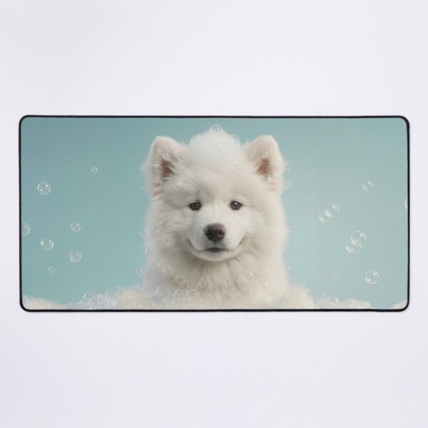 Item preview, Baby Samoyed Bubble Bath Cute Nursery Bathroom Wall Art designed and sold by LazyOwlStore.