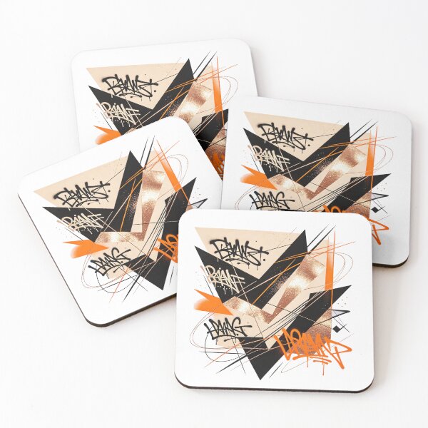 Item preview, Urban geometric composition in black, orange and golden bronze designed and sold by mixoubraw.