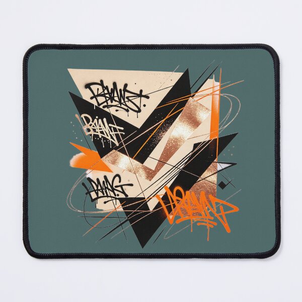 Item preview, Urban geometric composition in black, orange and golden bronze designed and sold by mixoubraw.