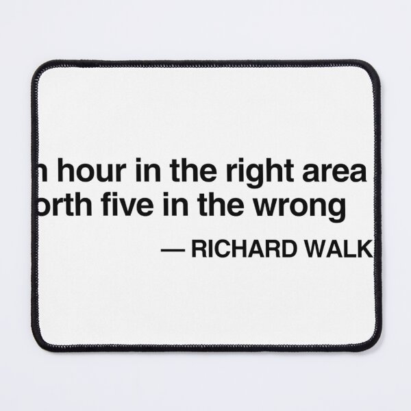 Item preview, “The Right Area” Richard Walker Quote Fishing – Legendary Angling Quote designed and sold by Always-Angling.