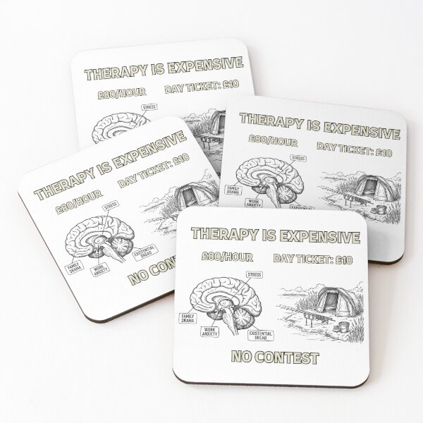 Item preview, “Therapy Is Expensive, A Day Ticket Isn’t” Fishing – Funny Angler Graphic designed and sold by Always-Angling.