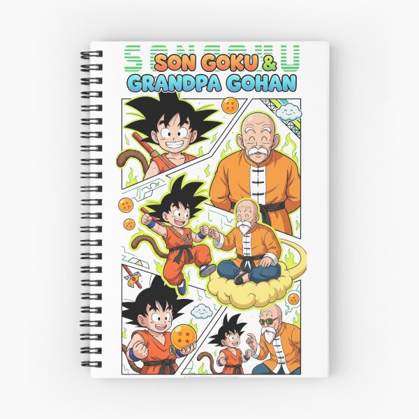 Item preview, Son Goku and Grandpa Gohan Manga Comic Collage designed and sold by FreakToons.