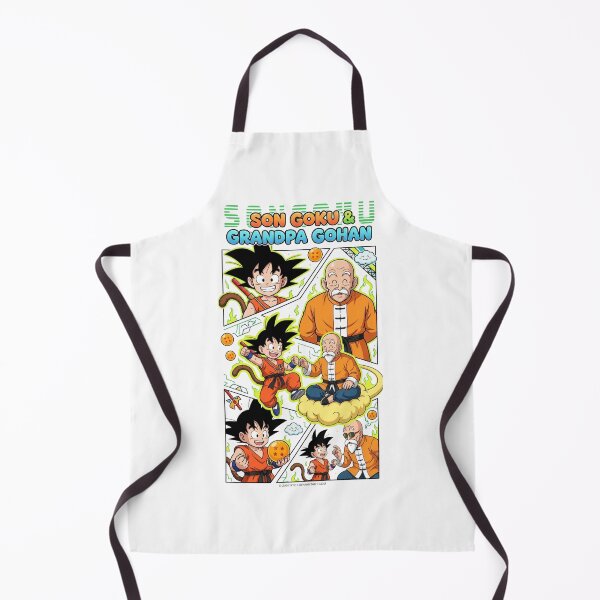 Artikelvorschau, Son Goku und Opa Gohan Manga-Comic-Collage entworfen und verkauft von FreakToons.