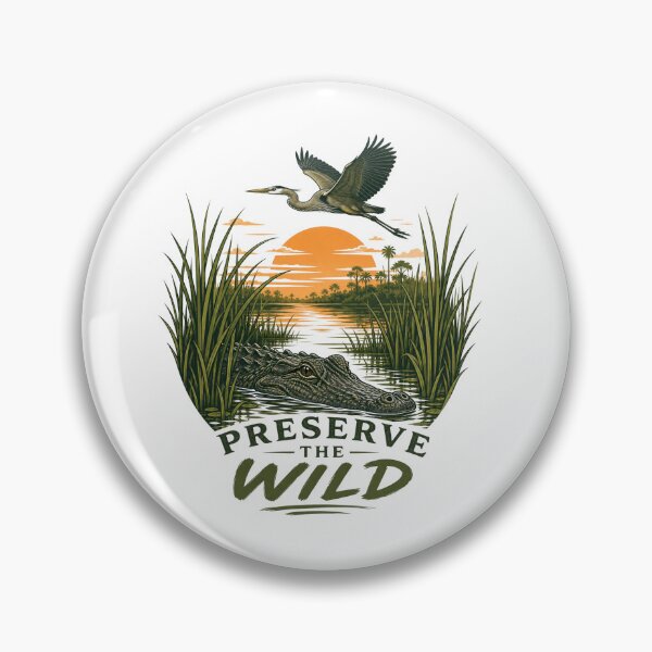 Item preview, Preserve the Wild – Everglades Alligator Sawgrass Art – Florida National Park Conservation Tee designed and sold by bobscraze.