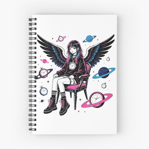 Item preview, Winged young woman with clocks and planets designed and sold by mixoubraw.