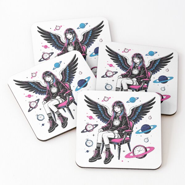 Item preview, Winged young woman with clocks and planets designed and sold by mixoubraw.