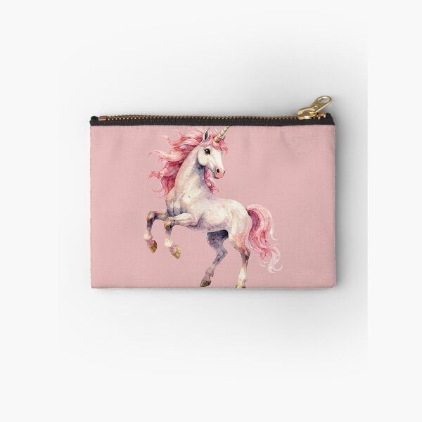 Item preview, Prancing pink unicorn - majestic watercolor fantasy art designed and sold by WildArtIT.